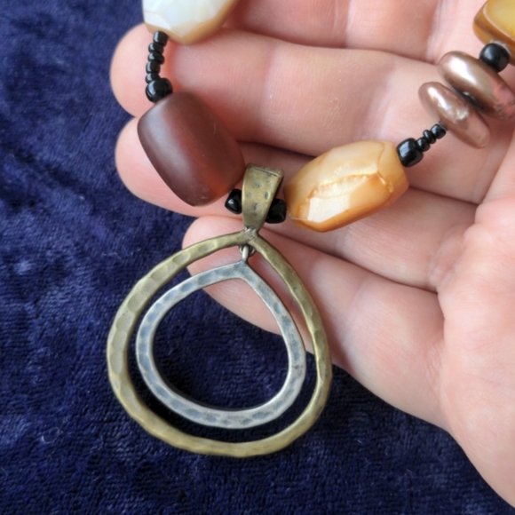 Silpada 925 sterling silver necklace w large natural pearls and other gemstones - Picture 3 of 12